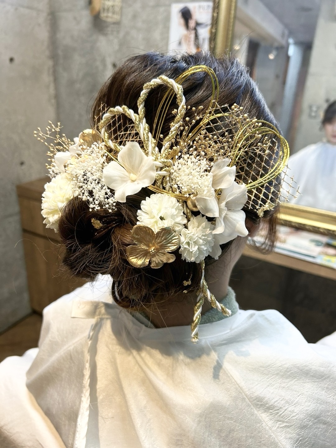 成人式　ヘアアレンジ　袴着付け　リボンアレンジ　人気スタイリスト　ランキングが高い美容院　岐阜柳津町　ヘアーラウル