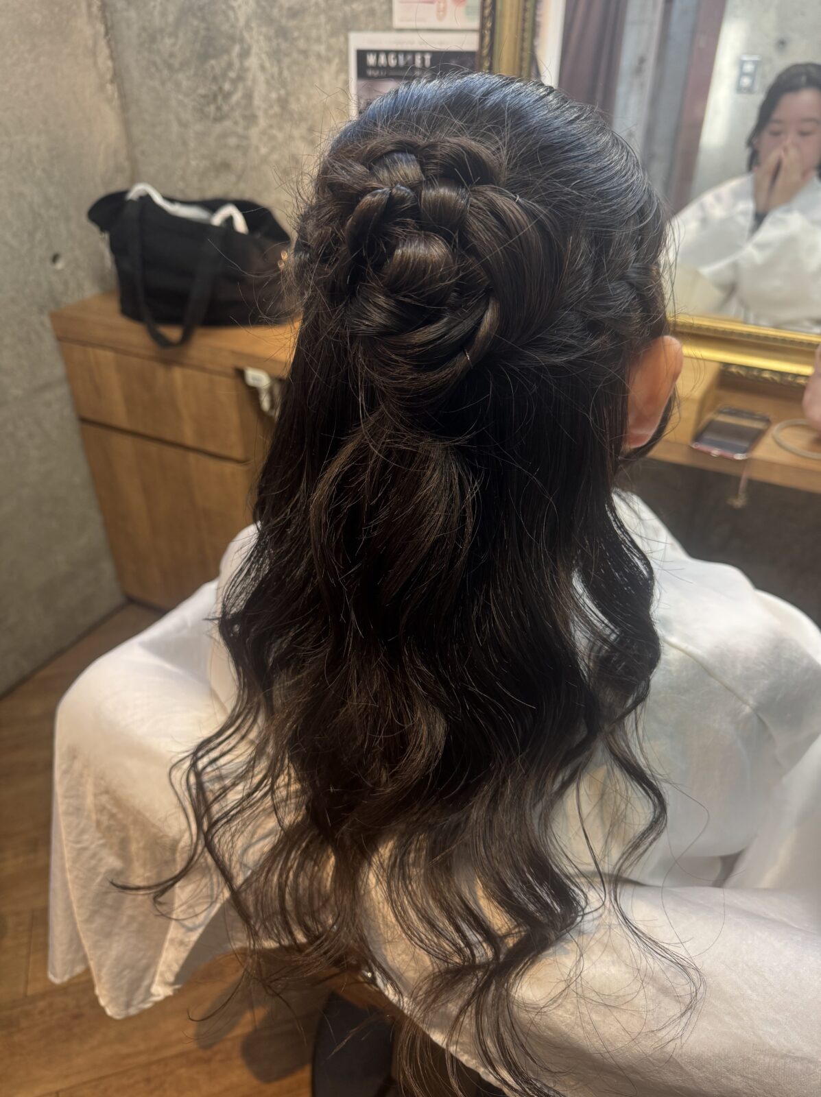 ハーフアップ　お花アレンジ　ヘアセット　人気スタイリスト　ランキングが高い美容院　白髪染め　ハゲ予防　美革ストレート　岐阜柳津町　ヘアーラウル