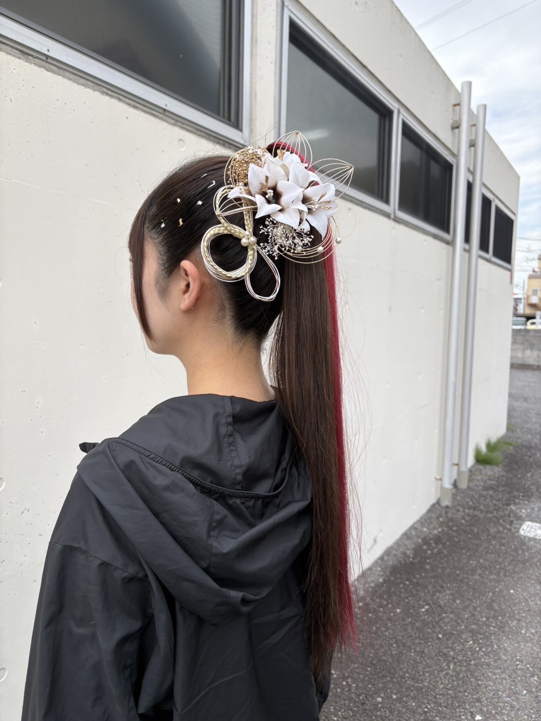 ハイポニー　エクステ　かっこいいヘアアレンジ　成人式前撮り　ヘアセット　着付け　人気スタイリスト　ランキングが高い　岐阜柳津町　ヘアーラウル