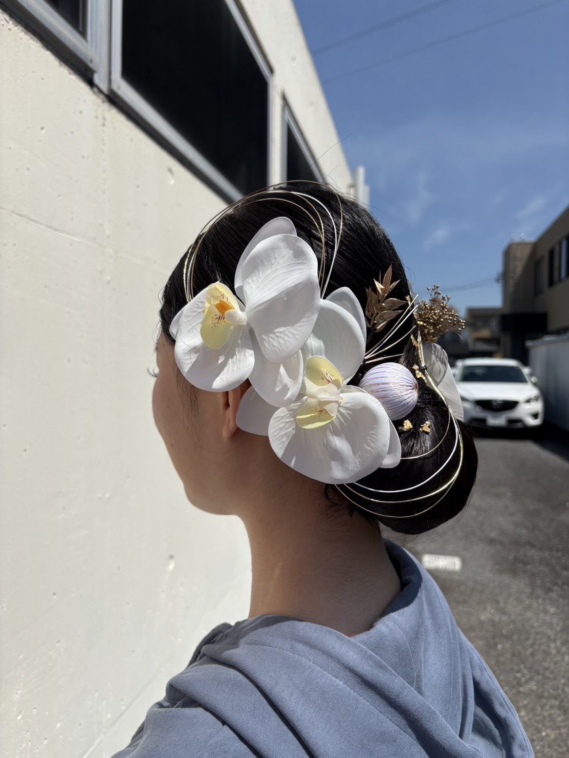 タイトシニヨン　かっこいいヘアアレンジ　成人式前撮り　ヘアセット　着付け　人気スタイリスト　ランキングが高い　岐阜柳津町　ヘアーラウル