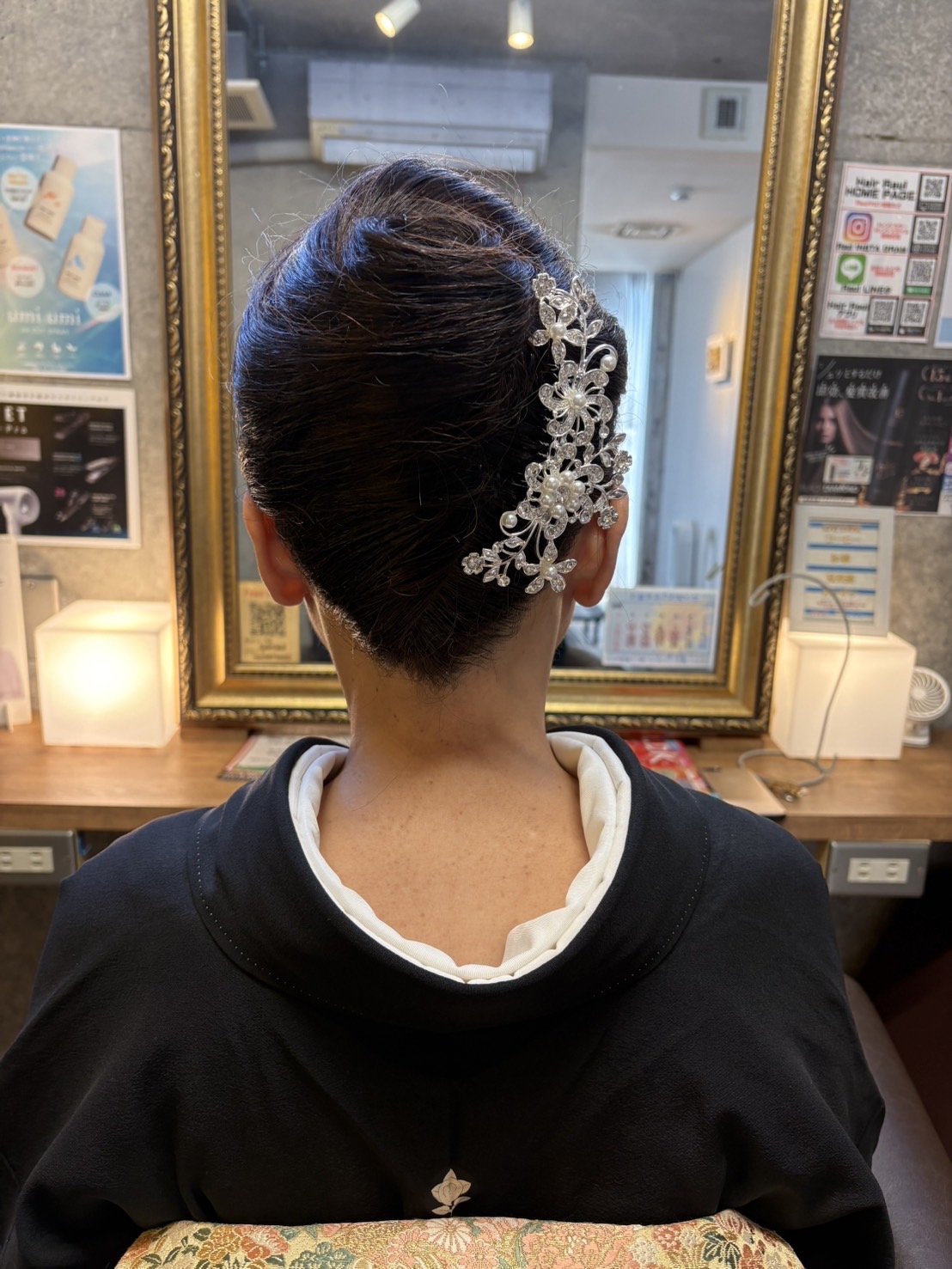 夜会巻き　かっこいいヘアアレンジ　成人式前撮り　ヘアセット　着付け　人気スタイリスト　ランキングが高い　岐阜柳津町　ヘアーラウル