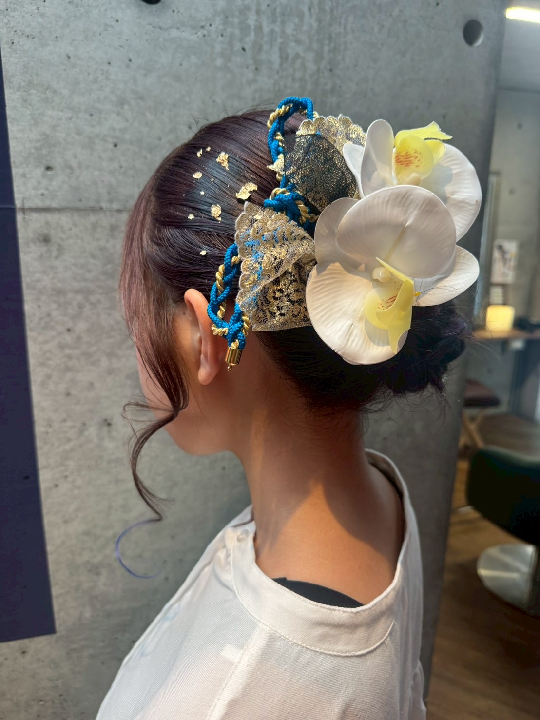 グラデーション Blue　ヘアセット　成人式前撮り　　人気スタイリスト　ランキングが高い美容院　白髪染め　ハゲ予防　美革ストレート　岐阜柳津町　ヘアーラウル