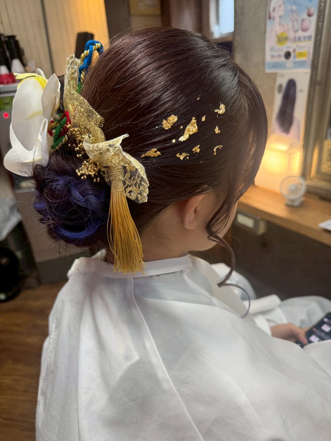 グラデーション Blue　ヘアセット　成人式前撮り　　人気スタイリスト　ランキングが高い美容院　白髪染め　ハゲ予防　美革ストレート　岐阜柳津町　ヘアーラウル