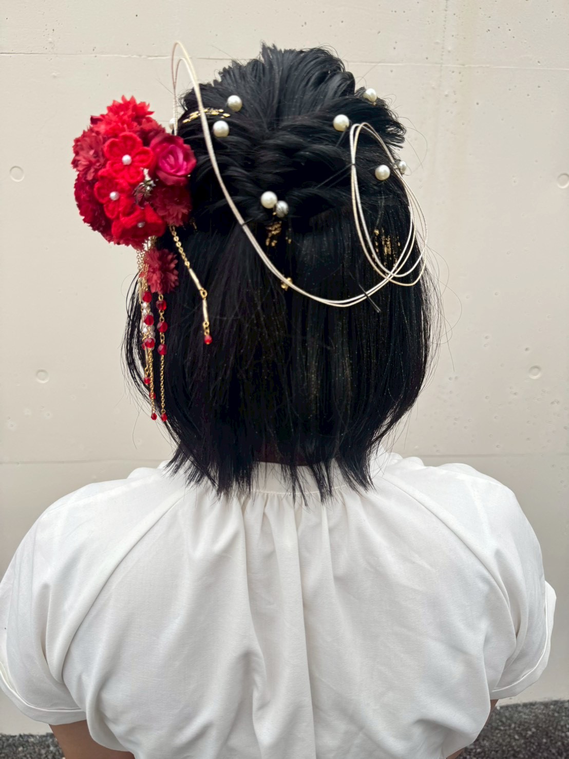 ハーフアップ　成人式　前撮り　ヘアアレンジ　人気スタイリスト　ランキングが高い美容院　白髪染め　ハゲ予防　美革ストレート　岐阜柳津町　ヘアーラウル