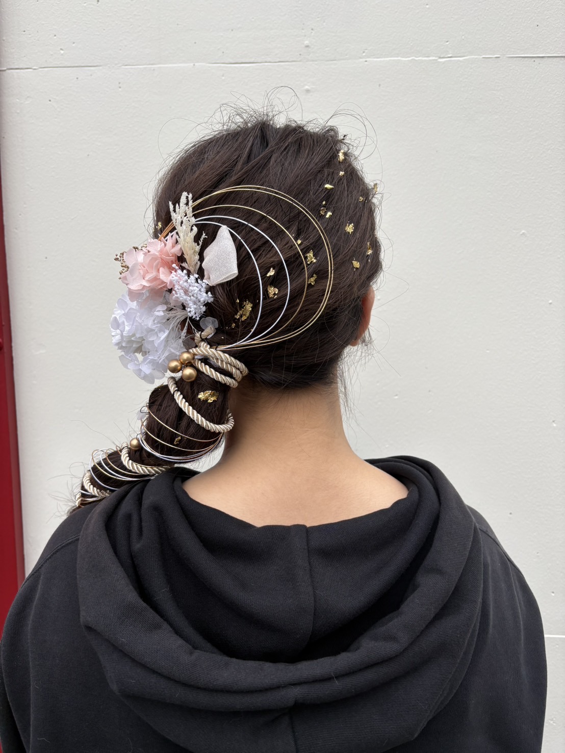 ツインテール三つ編みアレンジ　成人式　前撮り　ヘアアレンジ　人気スタイリスト　ランキングが高い美容院　白髪染め　ハゲ予防　美革ストレート　岐阜柳津町　ヘアーラウル