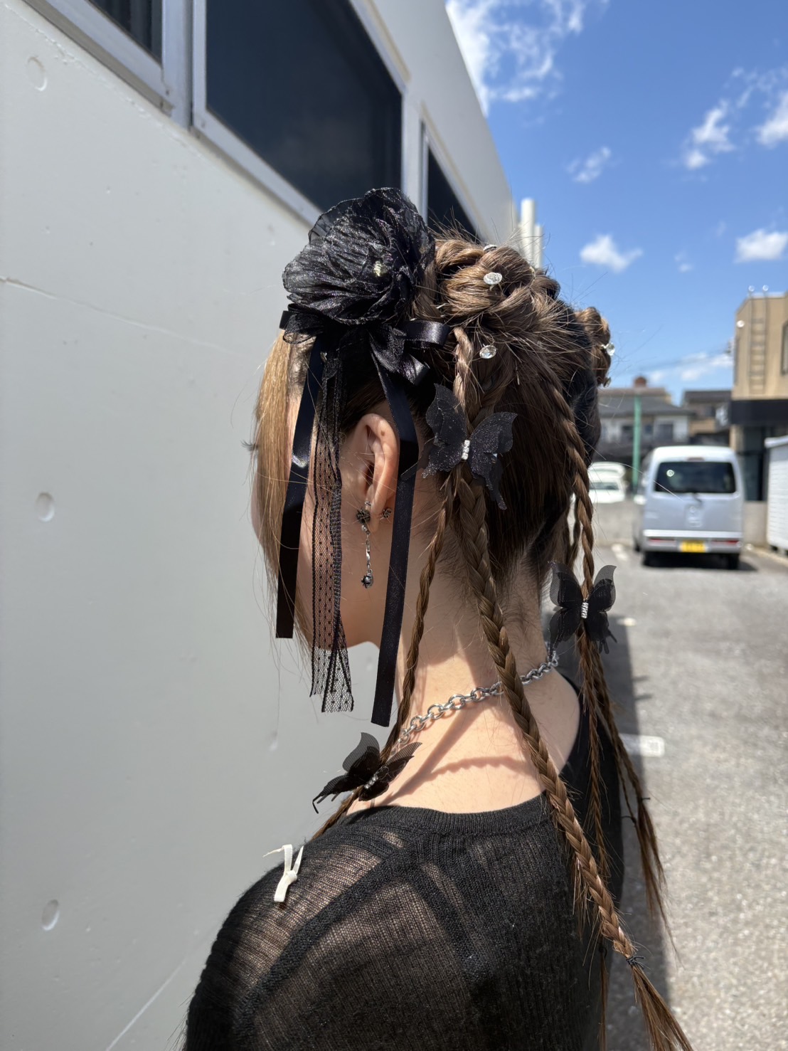 ツインテール三つ編みアレンジ　成人式　前撮り　ヘアアレンジ　人気スタイリスト　ランキングが高い美容院　白髪染め　ハゲ予防　美革ストレート　岐阜柳津町　ヘアーラウル